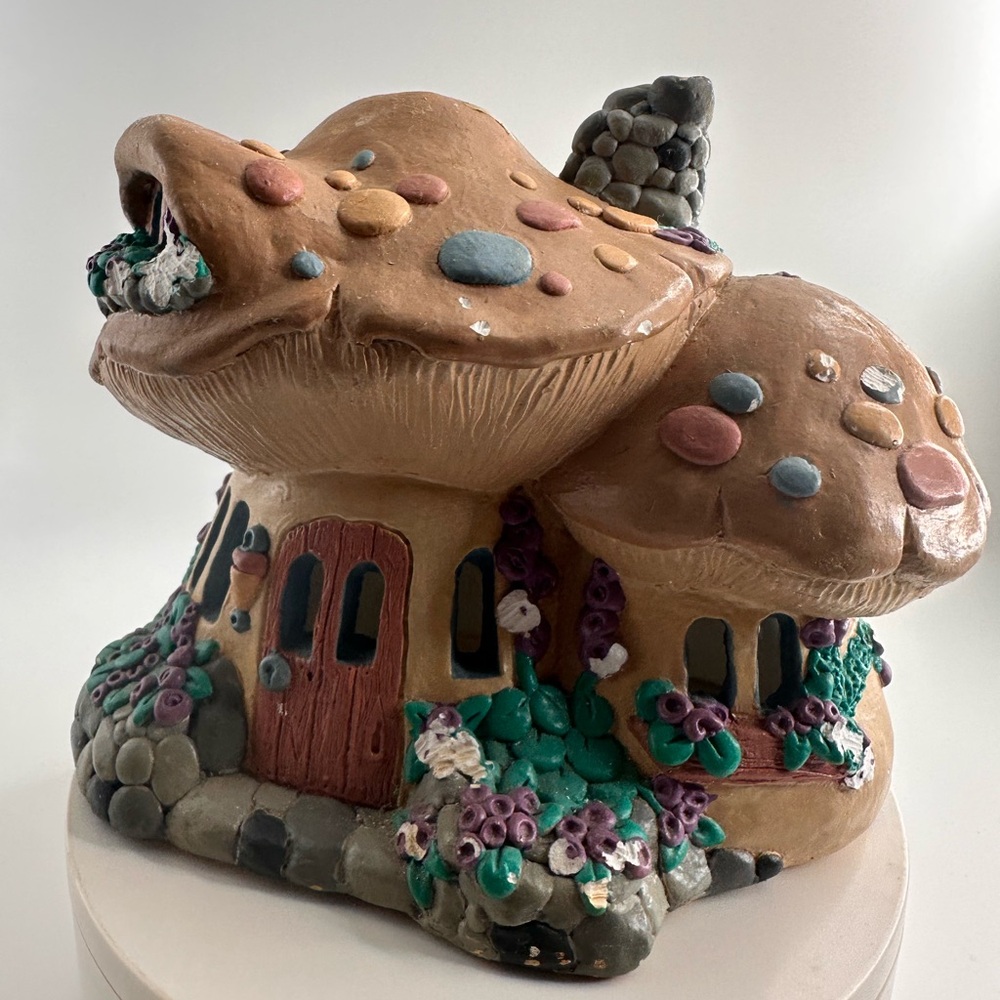 Vintage 1993 Whimsical Mushroom House Decor